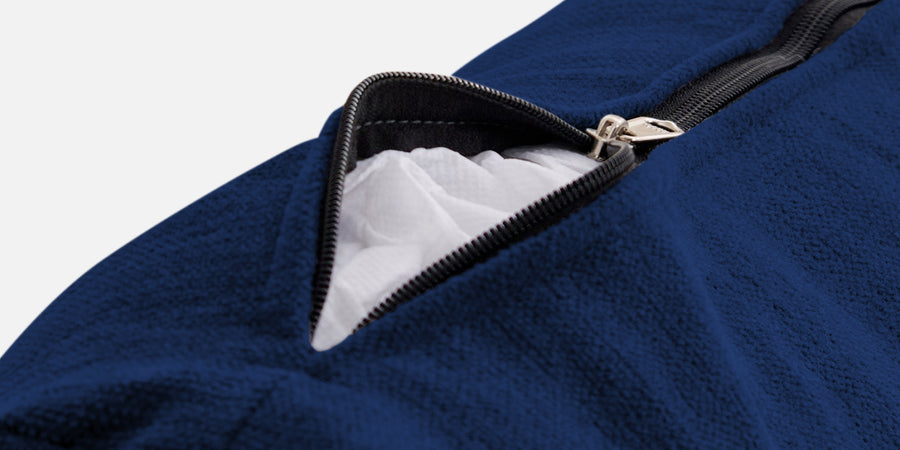 Kara Fabric 3 Seater Pull Out Sofa Cum Bed In Royal Blue Colour - Febonic Living