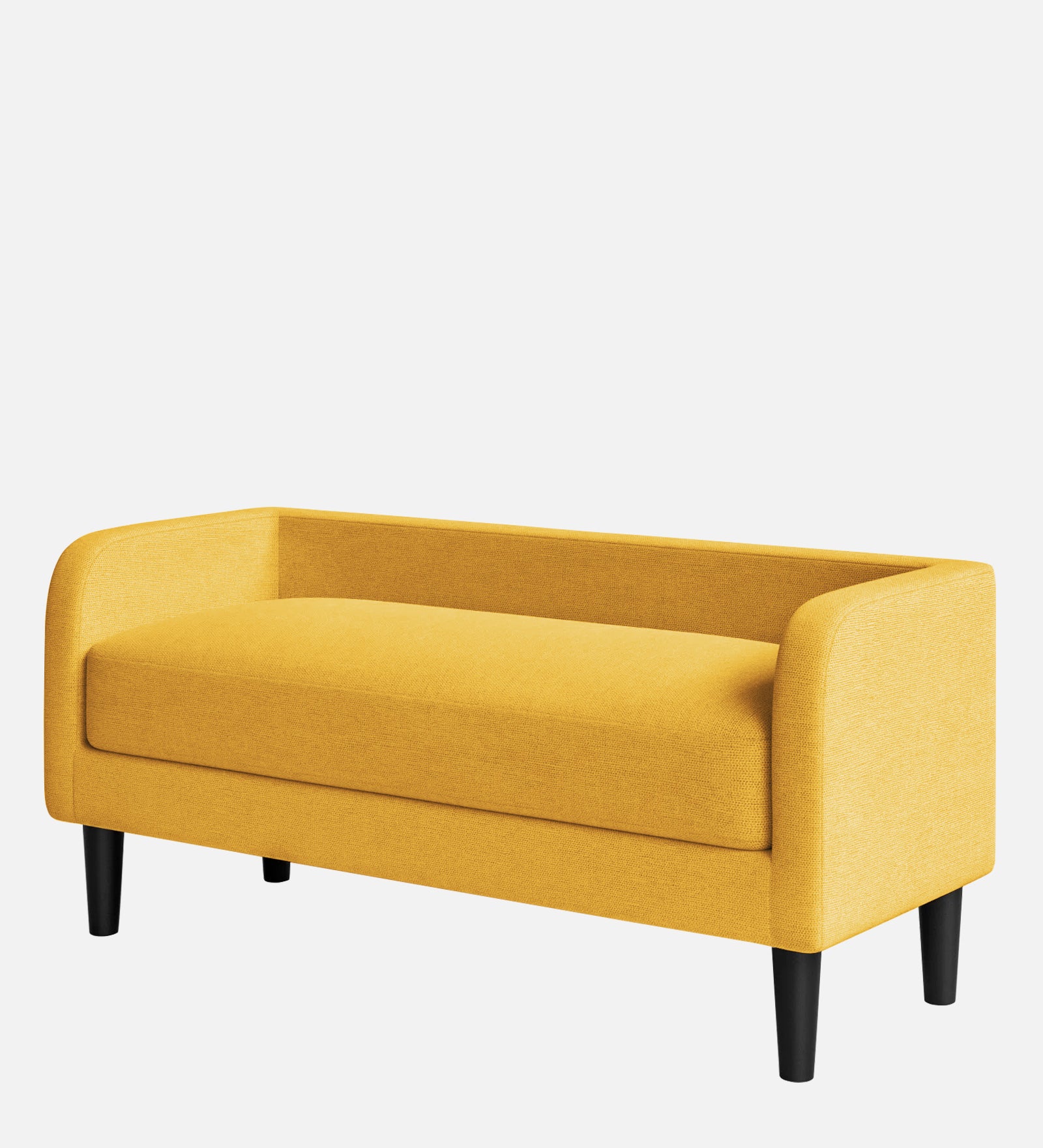 Maya Fabric Bench In Bold Yellow Colour