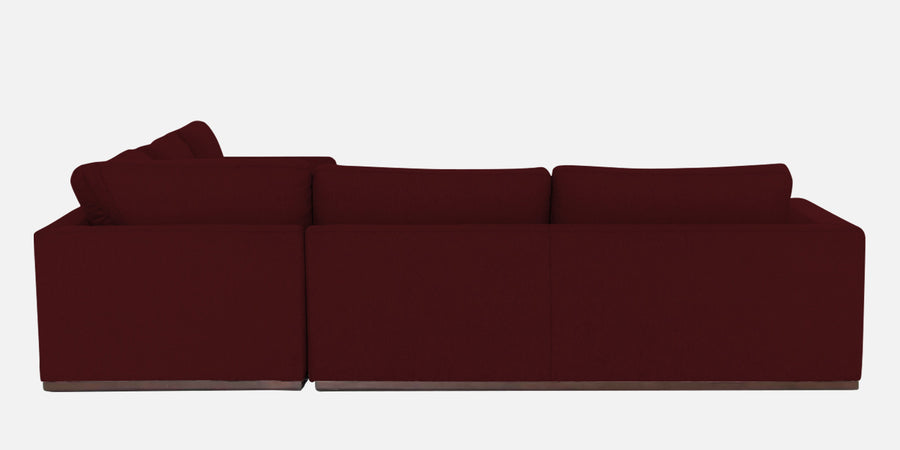 Freedom Velvet 6 Seater Lhs Corner Sofa In Dark Maroon Colour With Ottoman - Febonic Living