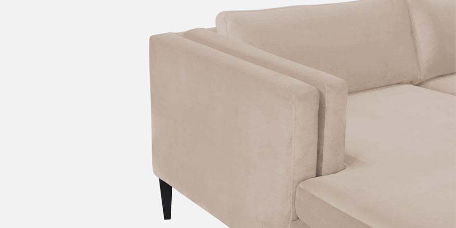 Jasper Velvet Lhs Sectional Sofa 3 Lounger In Camel Beige Colour - Febonic Living
