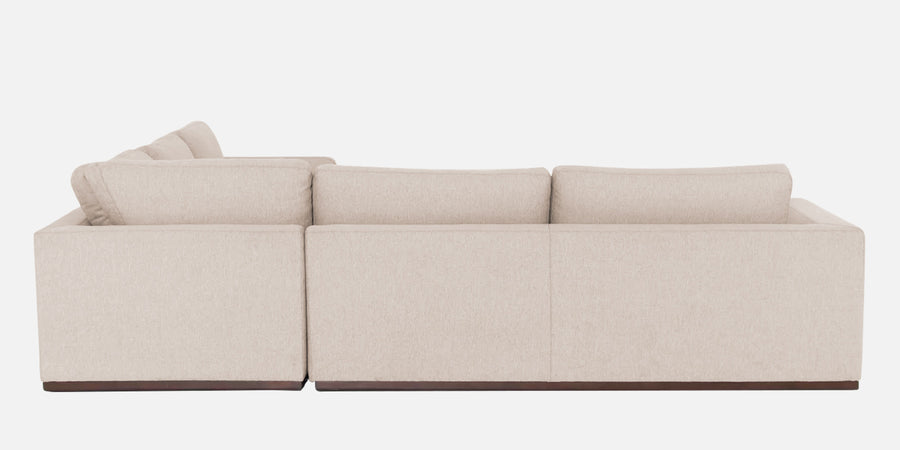 Freedom Velvet 6 Seater Lhs Corner Sofa In Camel Beige Colour With Ottoman - Febonic Living