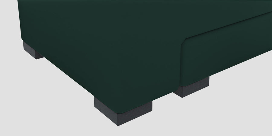 Corby Velvet Lhs 6 Seater Convertible Sofa Cum Bed In Forest Green Colour - Febonic Living