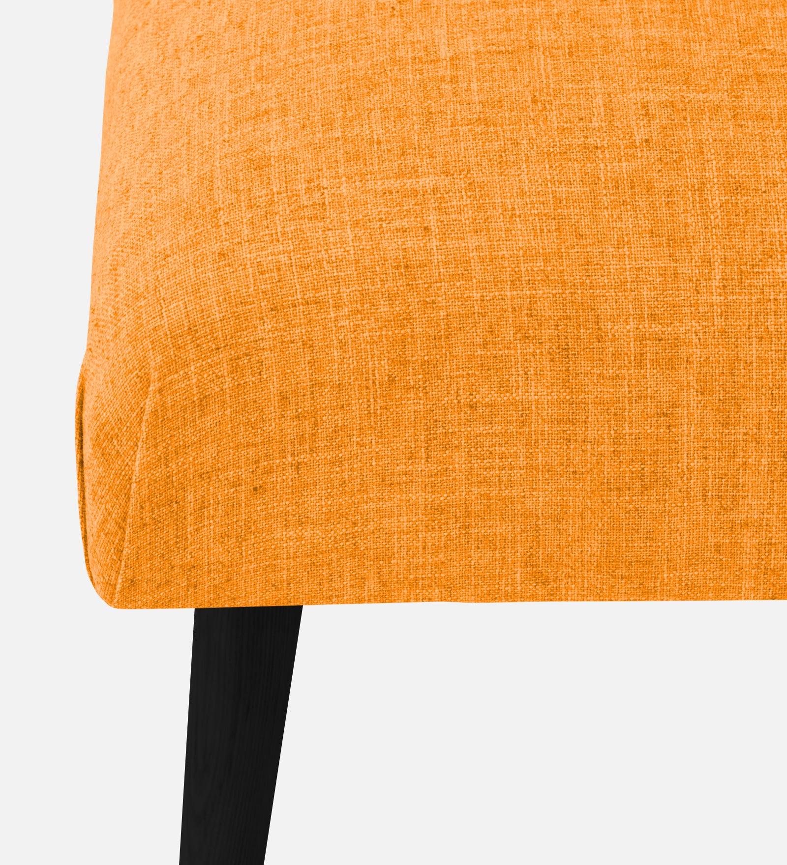 Adon Velvet Bench In Tangerine Orange Colour