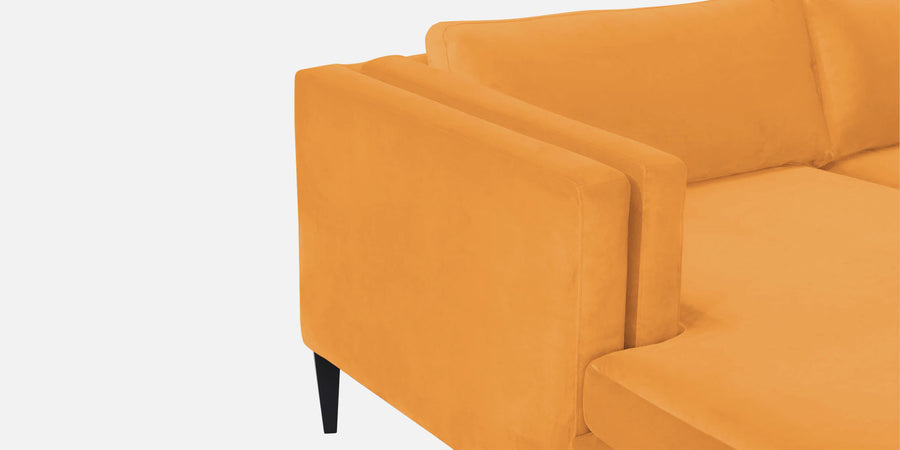 Jasper Velvet Lhs Sectional Sofa 3 Lounger In Tangerine Orange Colour - Febonic Living