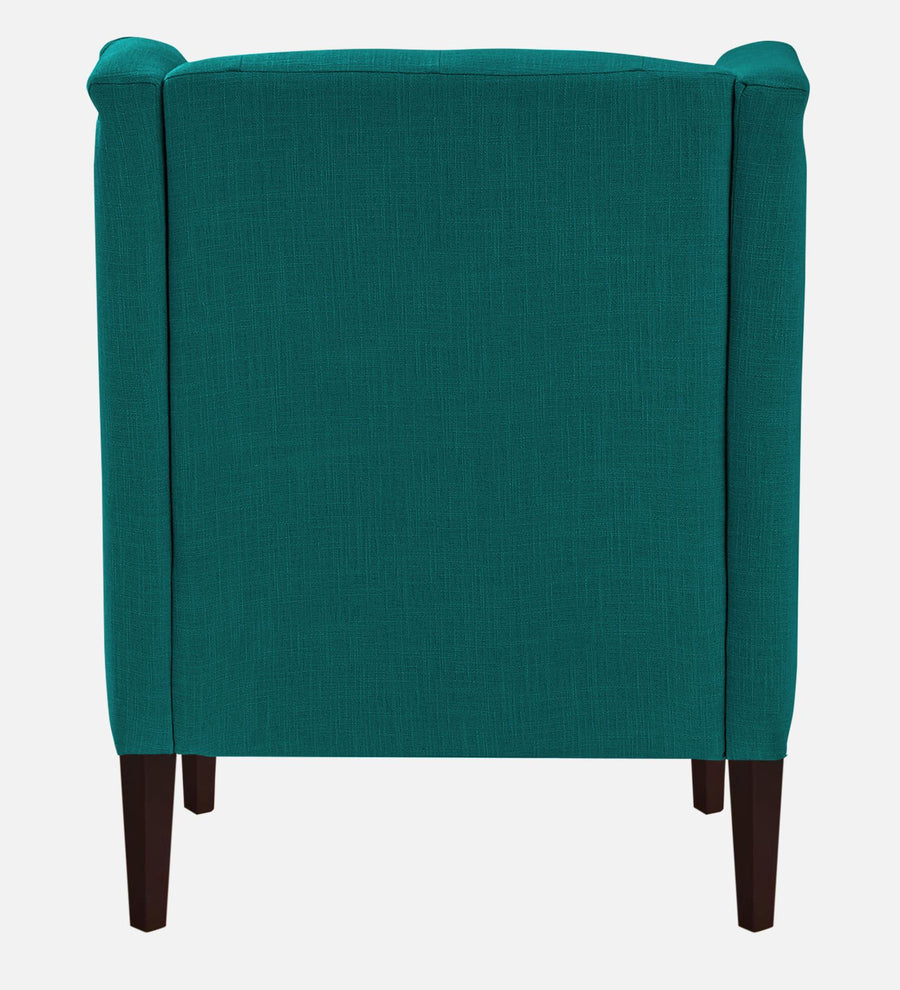 Deyuk Fabric Wing Chair In Sea Green Colour - Febonic Living