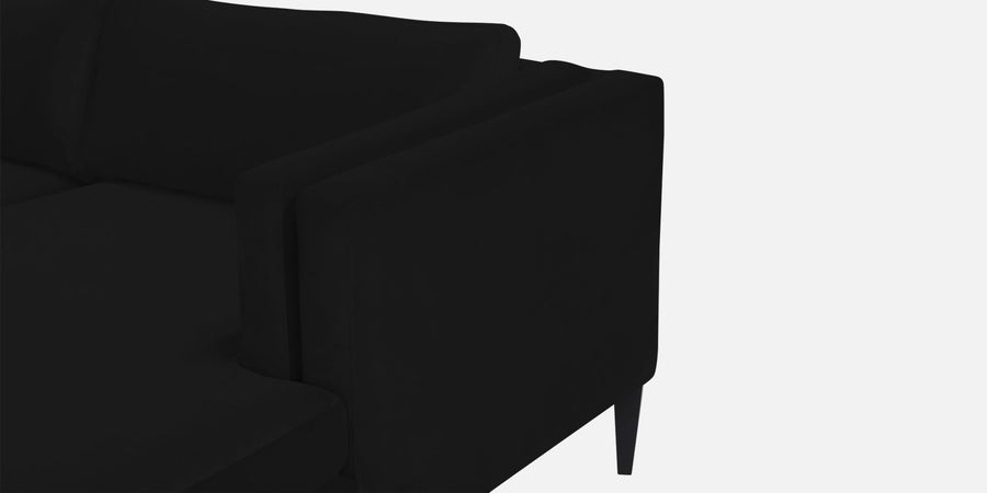 Jasper Velvet Rhs Sectional Sofa 3 Lounger In Adam Black Colour - Febonic Living