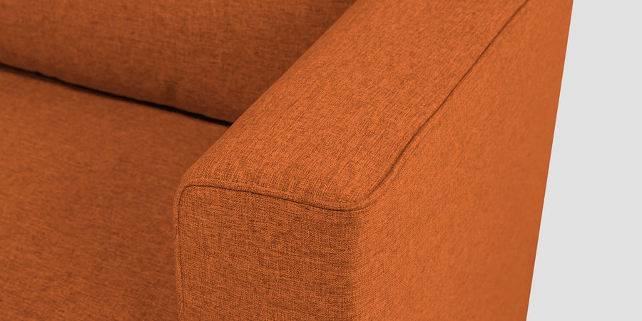 Kenia Fabric 2 Seater Foldable Sofa Cum Bed In Vivid Orange Colour - Febonic Living
