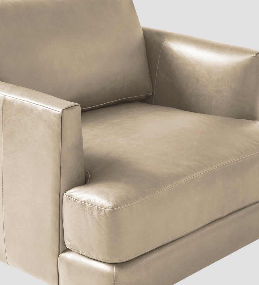 Sterio Leatherette 1 Seater Sofa In Tan Beige Colour - Febonic Living