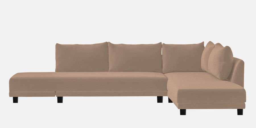 Ira Fabric Lhs 6 Seater Convertible Sofa Cum Bed In Cookie Beige Colour - Febonic Living