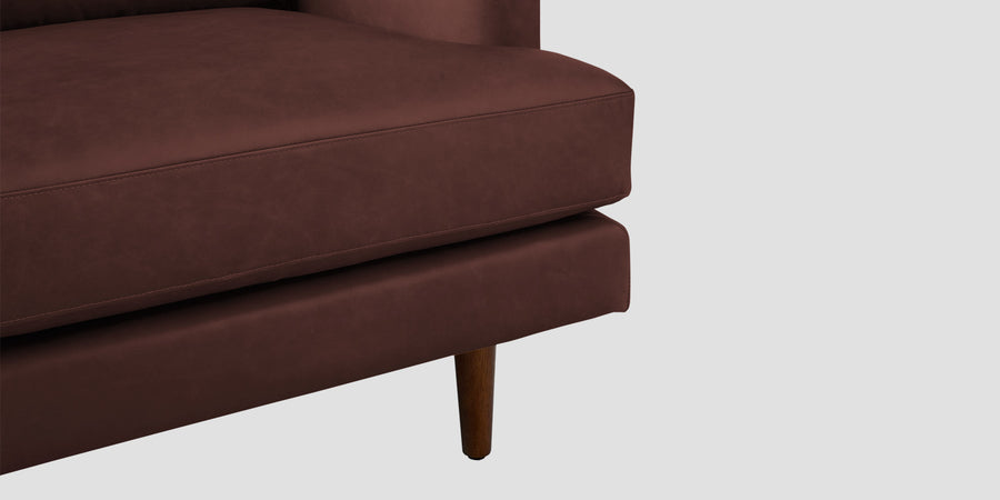 Sterio Leatherette 3 Seater Sofa In Wine Brown Colour - Febonic Living