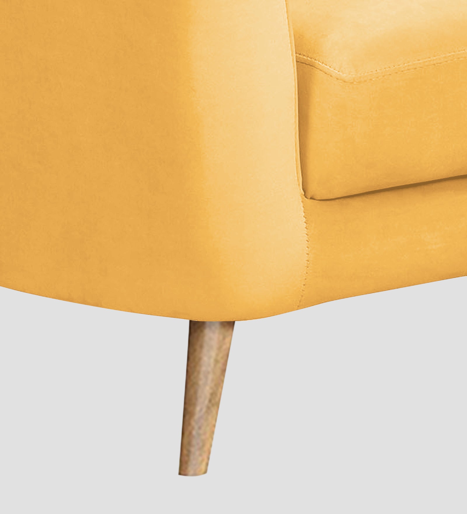 Nancy Velvet 1 Seater Sofa in Turmeric yellow Colour