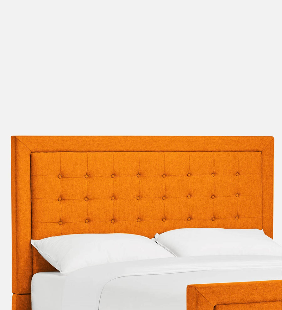 Kaster Fabric Upholstered Queen Size Bed In Vivid Orange Colour - Febonic Living