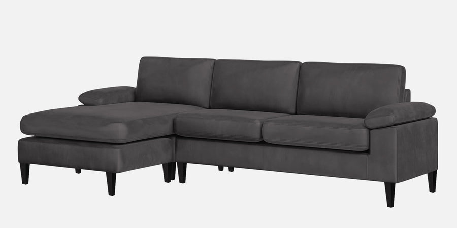 Vegas Velvet Rhs Sectional Sofa 3 Lounger In Davy Grey Colour - Febonic Living