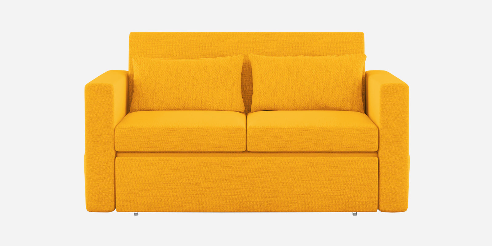 River Fabric 2 Seater Pull Out Sofa Cum Bed In Bold yellow Colour