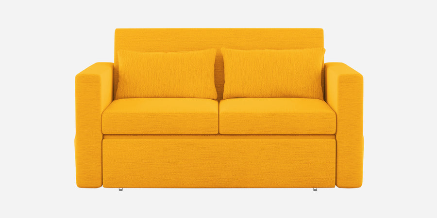 River Fabric 2 Seater Pull Out Sofa Cum Bed In Bold Yellow Colour - Febonic Living