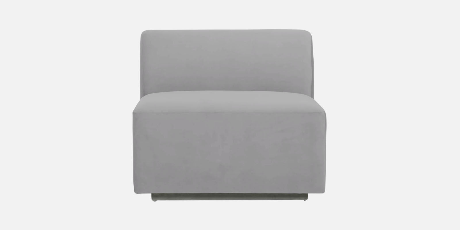 Bufa Velvet RHS Sectional Sofa In Light Grey Colour With Ottoman