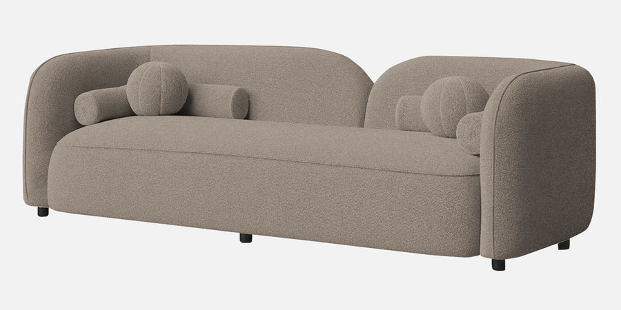 Corny Boucle Fabric 3 Seater Sofa In Macy Grey Colour - Febonic Living