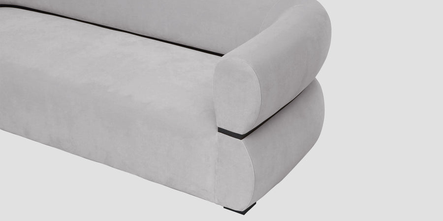 Kula Velvet 3 Seater Sofa In Concrete Grey Colour - Febonic Living