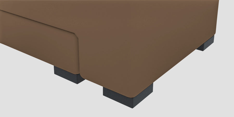 Corby Velvet Rhs 6 Seater Convertible Sofa Cum Bed In Mocha Mouse Colour - Febonic Living