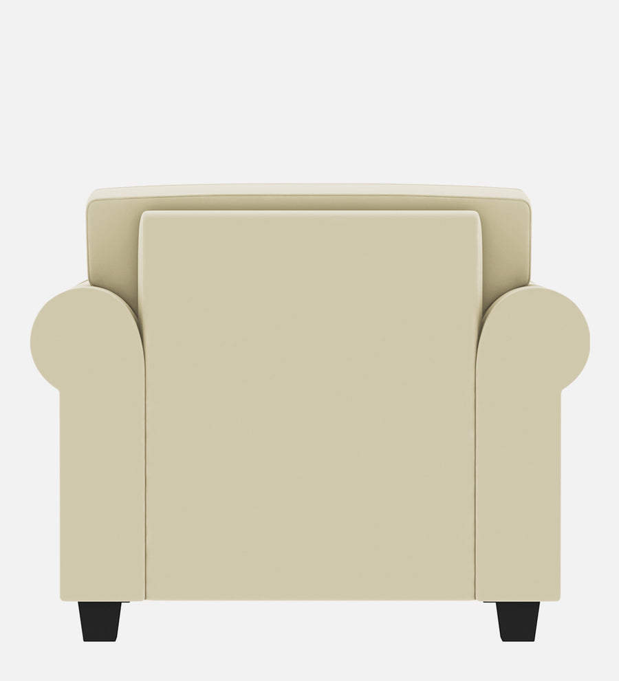 Numonk Velvet 1 Seater Sofa In Warm White Colour - Febonic Living