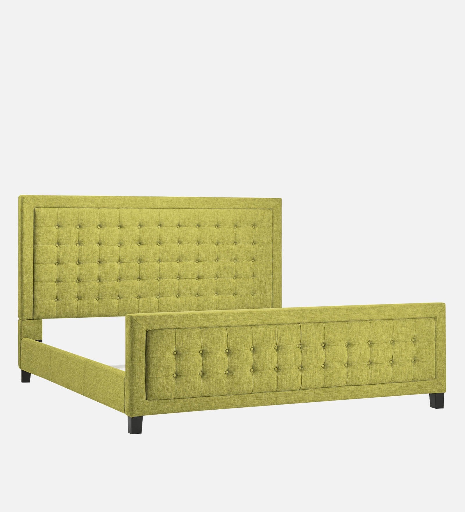 Kaster Fabric King Size Bed In Parrot Green Colour