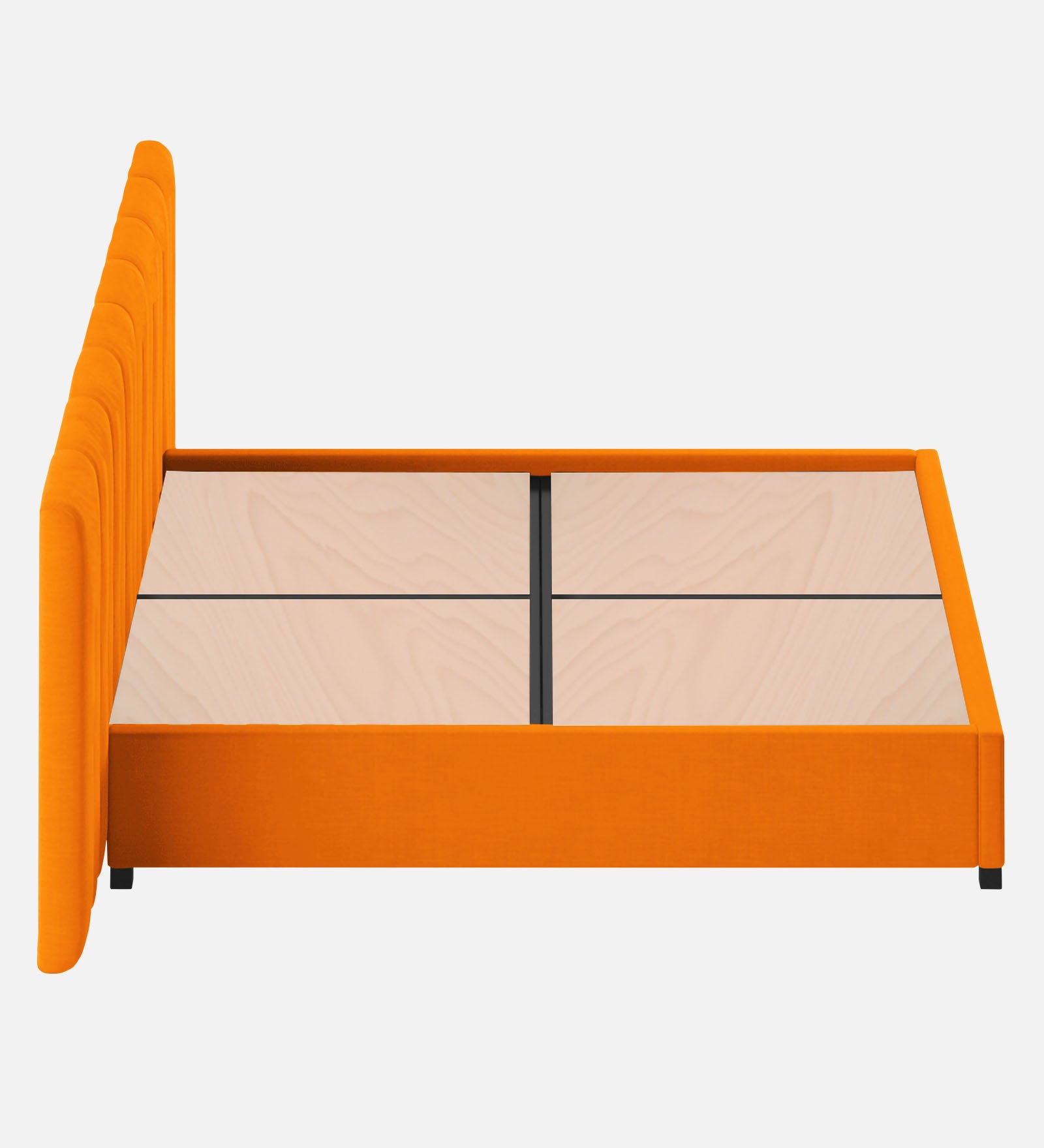 Nora Fabric King Size Bed In Vivid Orange Colour