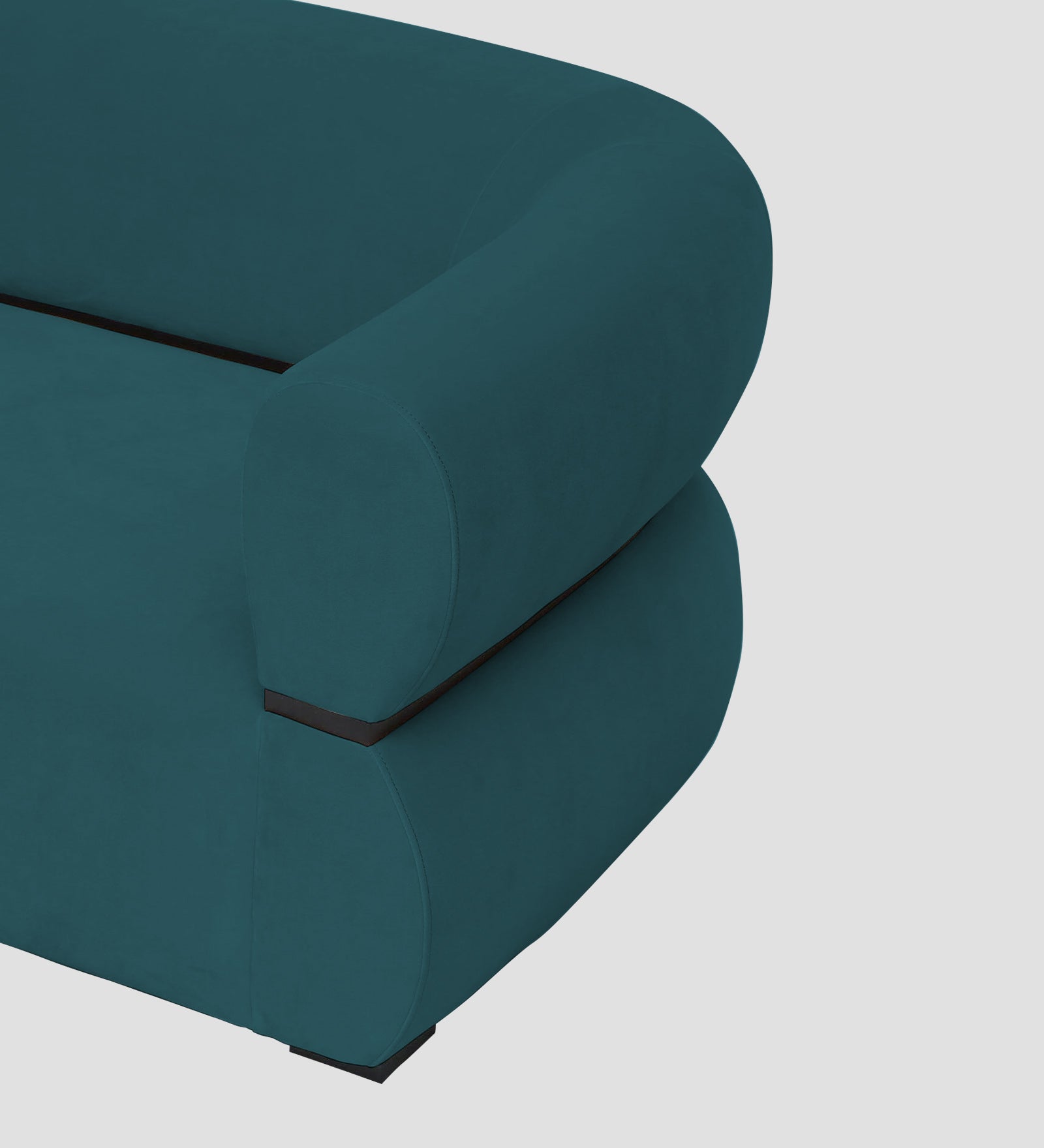 Kula Velvet 1 Seater Sofa In Arabian Green Colour