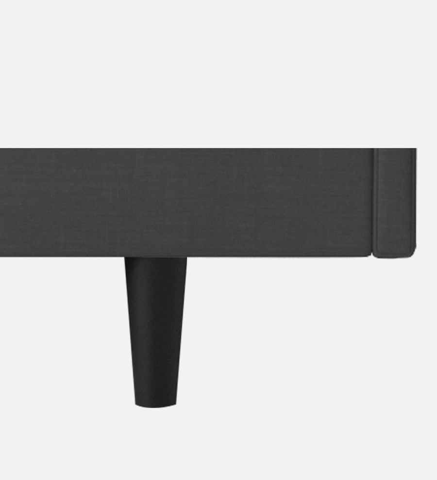 Basi Fabric Upholstered Queen Size Bed In Charcoal Grey Colour - Febonic Living