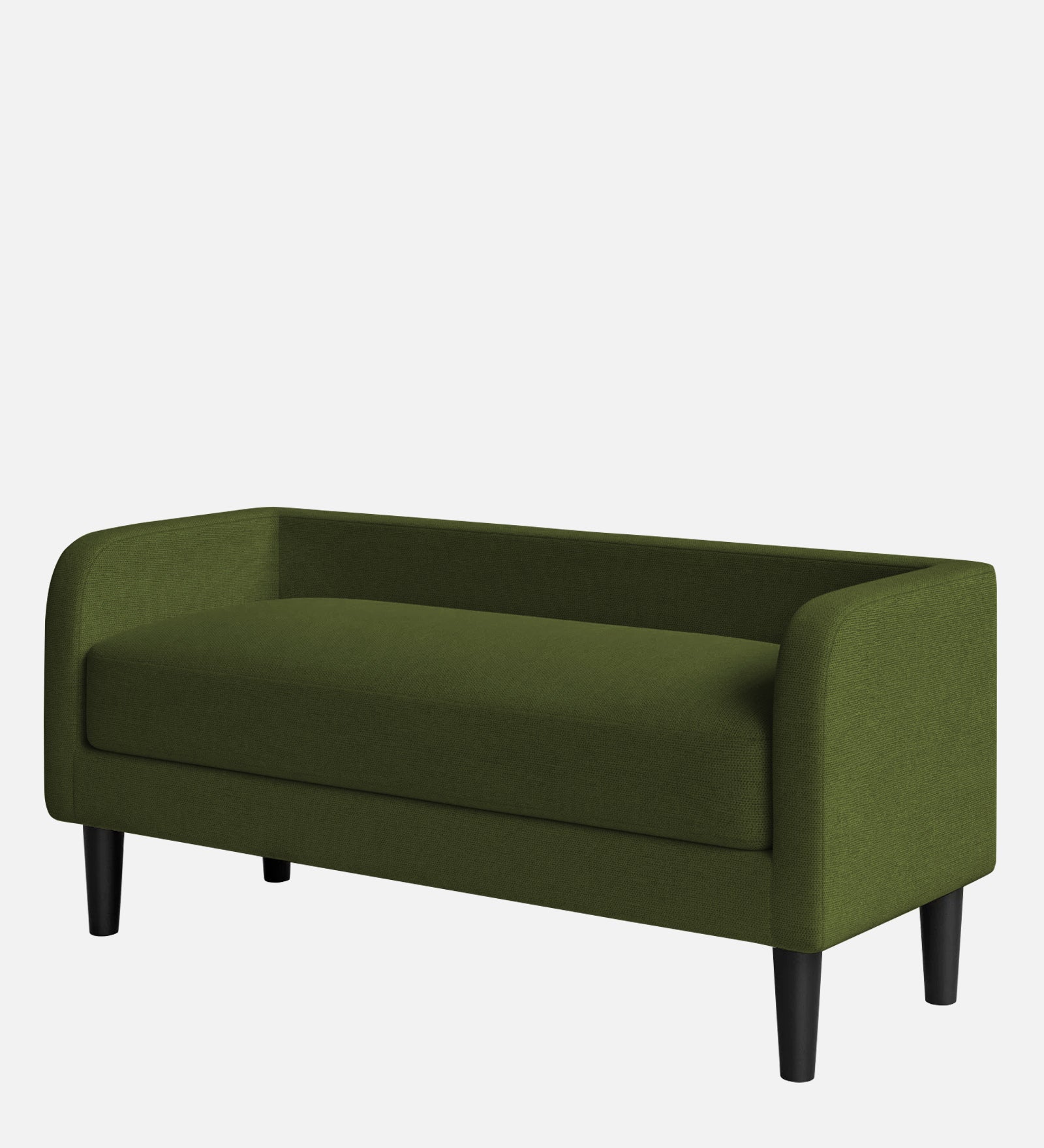 Maya Fabric Bench In Olive Green Colour