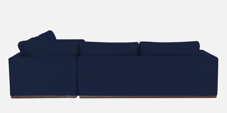Freedom Velvet 6 Seater Lhs Corner Sofa In Indigo Blue Colour With Ottoman - Febonic Living