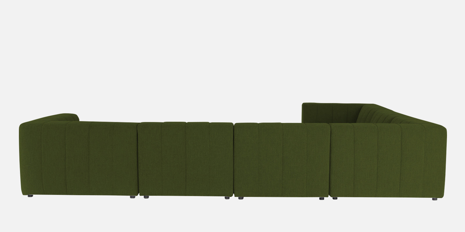 Damo Fabric LHS 8 Seater Sectional Sofa In Olive Green Colour