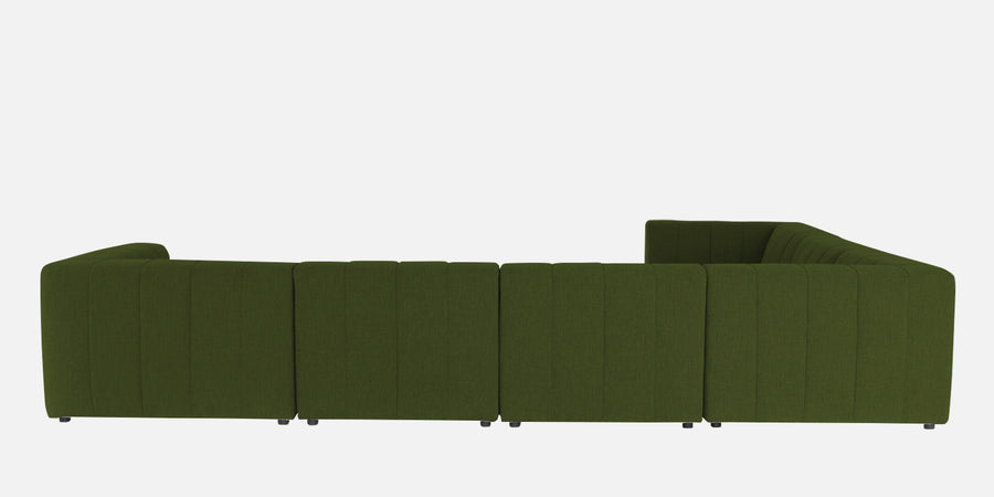 Damo Fabric Lhs 8 Seater Corner Sofa In Olive Green Colour - Febonic Living