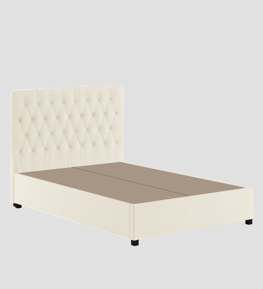 Isko Fabric Upholstered King Size Bed In Ivory Cream Colour With Box Storage - Febonic Living