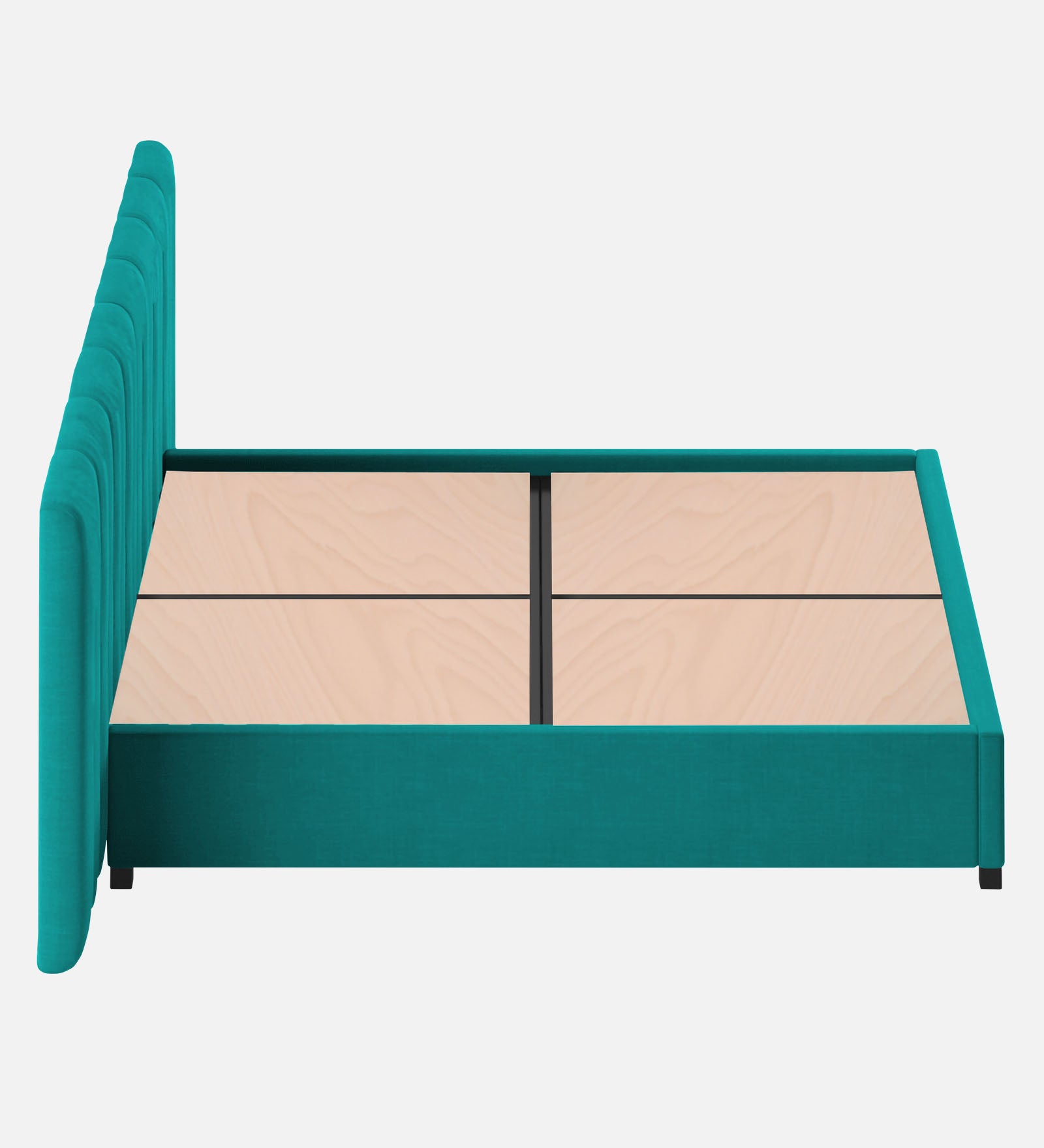 Nora Fabric King Size Bed In Sea Green Colour