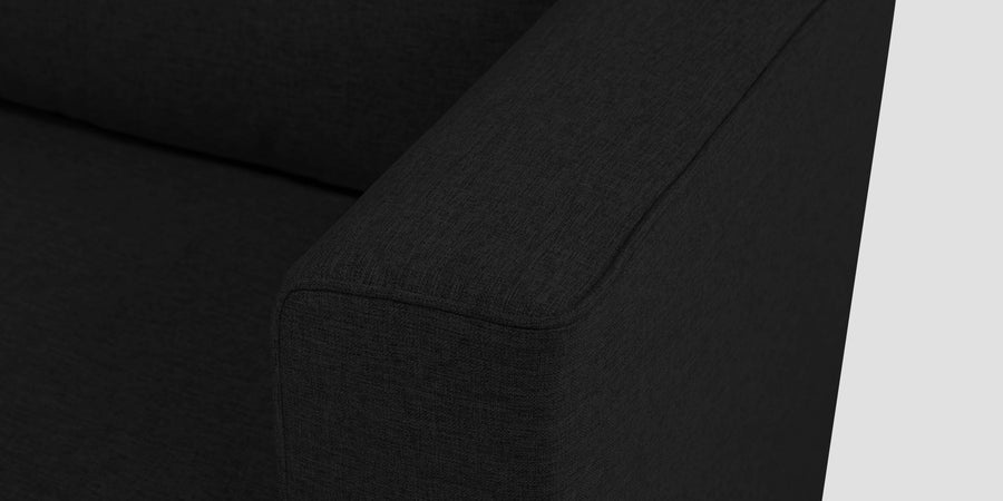 Kenia Fabric 3 Seater Foldable Sofa Cum Bed In Zed Black Colour - Febonic Living