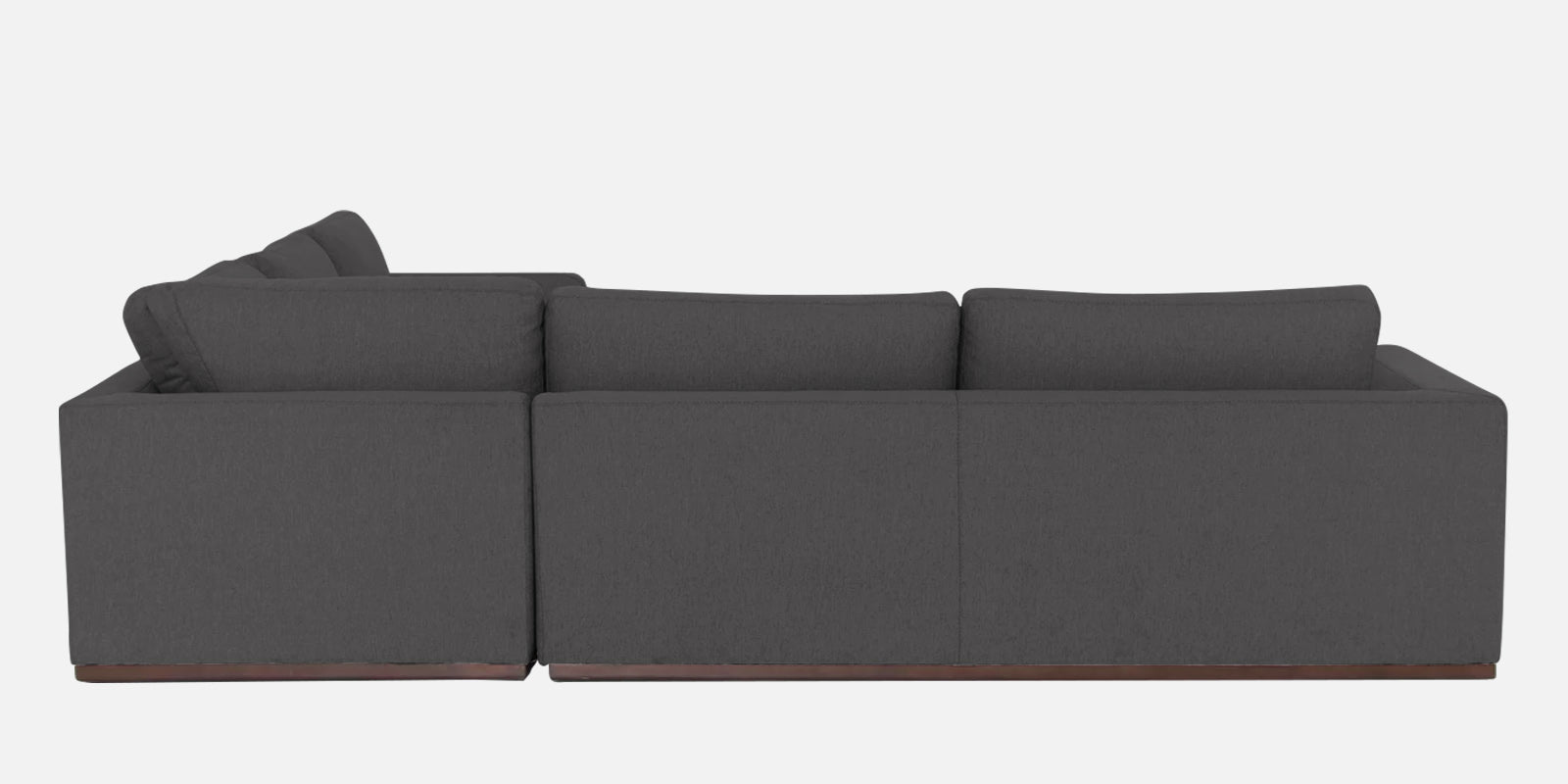 Freedom Velvet 6 Seater LHS Sectional Sofa In Davy Grey Colour With Ottoman