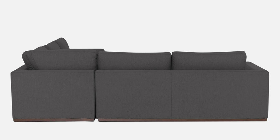 Freedom Velvet 6 Seater Lhs Corner Sofa In Davy Grey Colour With Ottoman - Febonic Living