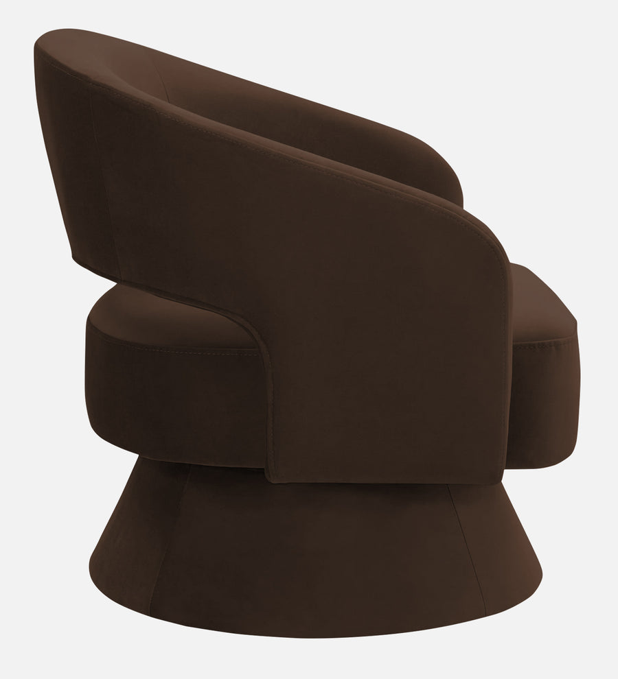 Pendra Velvet Swivel Chair In Cholocate Brown Colour - Febonic Living