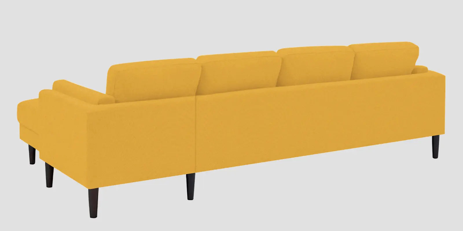 Creata Fabric LHS Sectional Sofa (3+Lounger) In Bold Yellow Colour Febonic Living