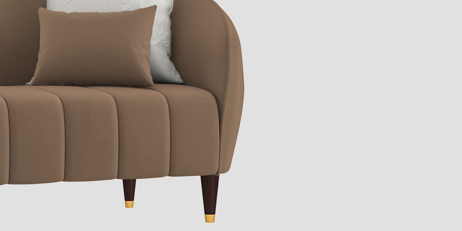 Hairo Velvet 3 Seater Sofa In Mocha Mouse Colour