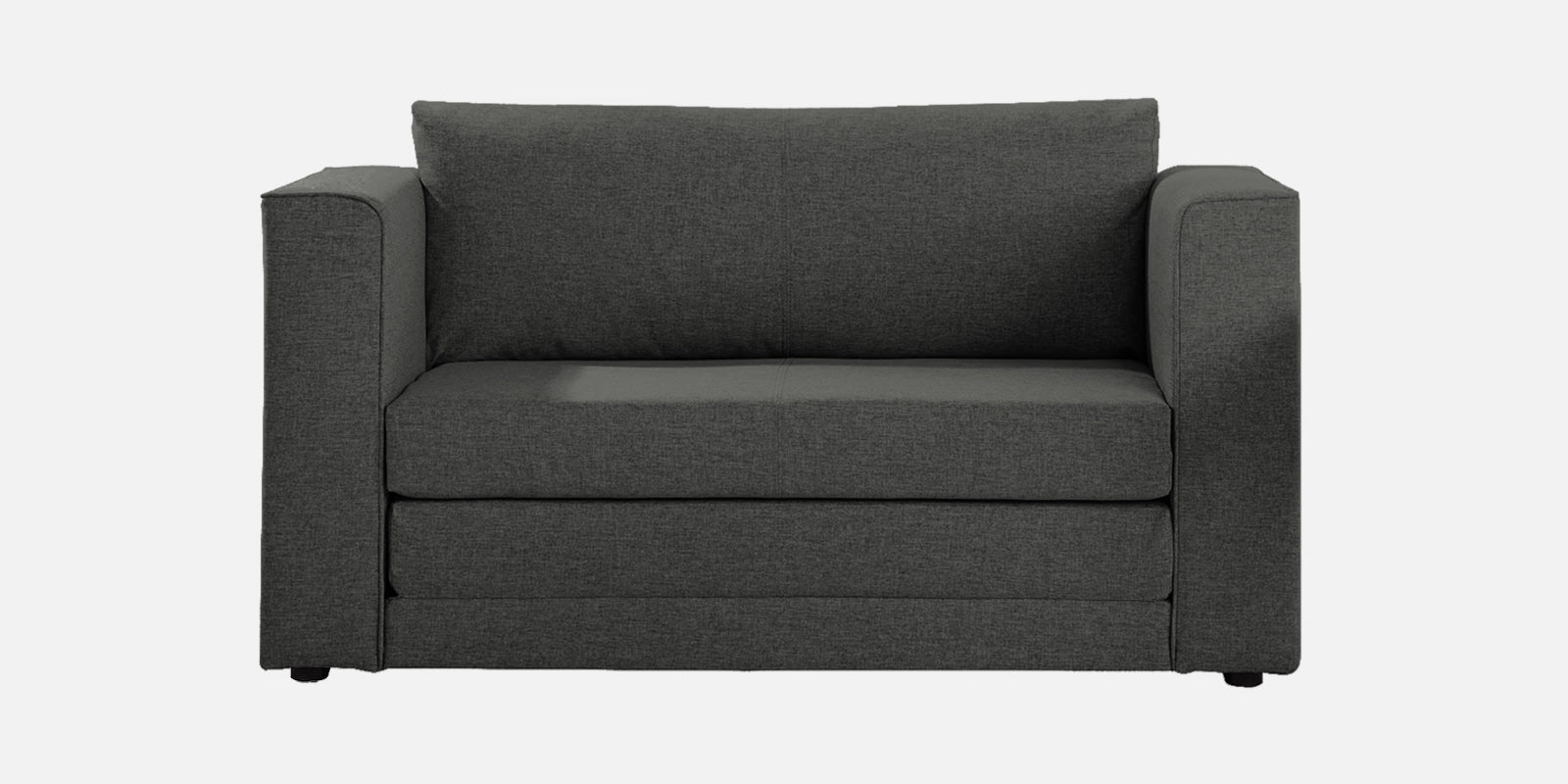 Kenia Fabric 2 Seater Convertible Sofa Cum Bed in Charcoal Grey Colour