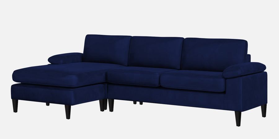Vegas Velvet Rhs Sectional Sofa 3 Lounger In Imperial Blue Colour - Febonic Living