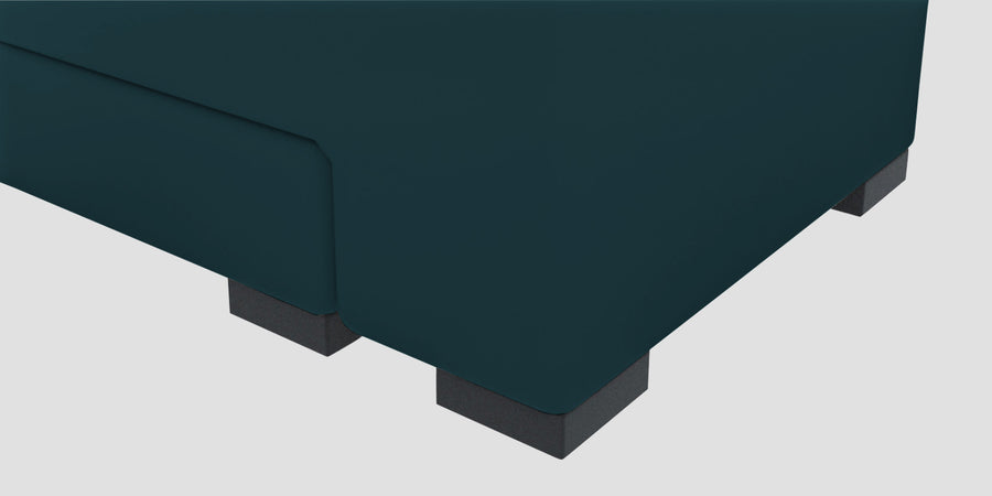 Corby Velvet Rhs 6 Seater Convertible Sofa Cum Bed In Arabian Green Colour - Febonic Living