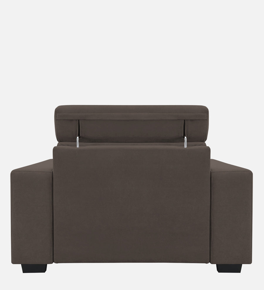Hiro Fabric 1 Seater Sofa In Lito Brown Colour - Febonic Living