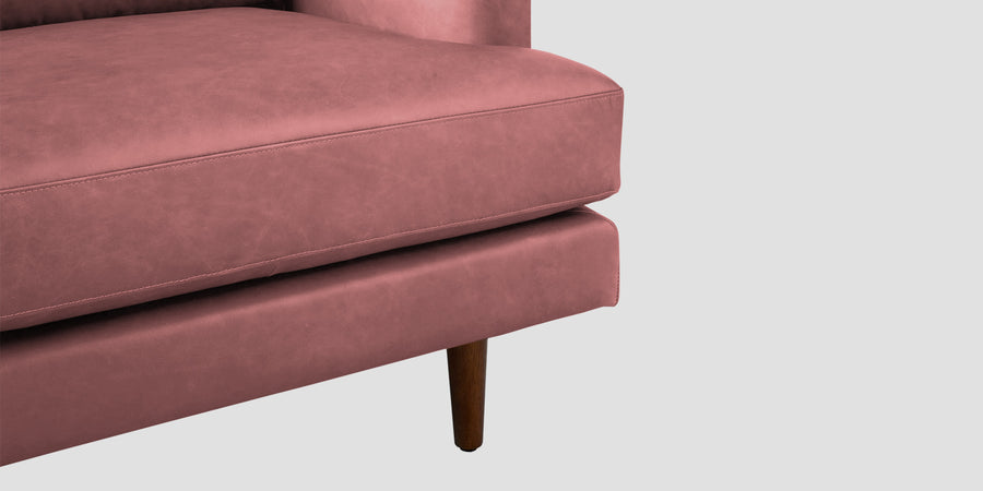 Sterio Leatherette 3 Seater Sofa In Light Pink Colour - Febonic Living