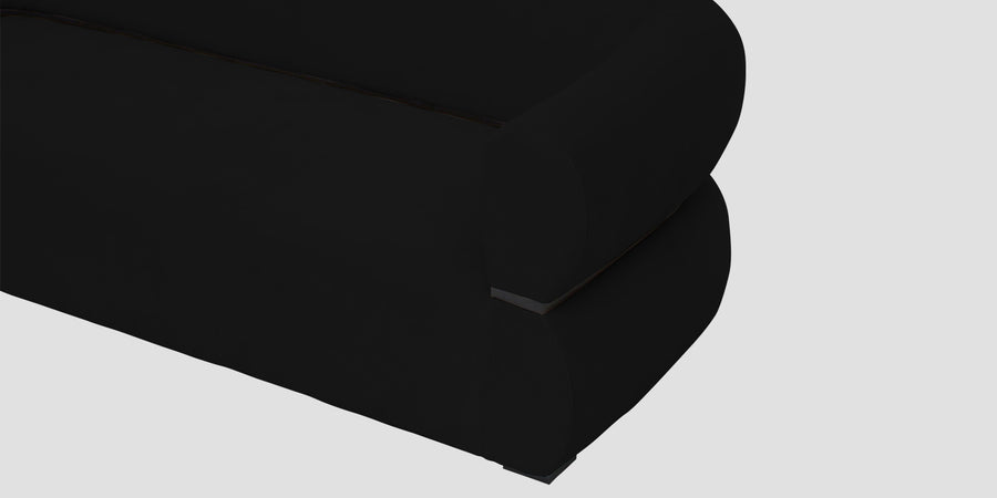 Kula Velvet 3 Seater Sofa In Adam Black Colour - Febonic Living