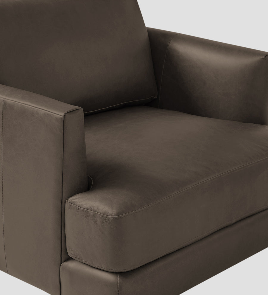 Sterio Leatherette 1 Seater Sofa In Peca Brown Colour - Febonic Living
