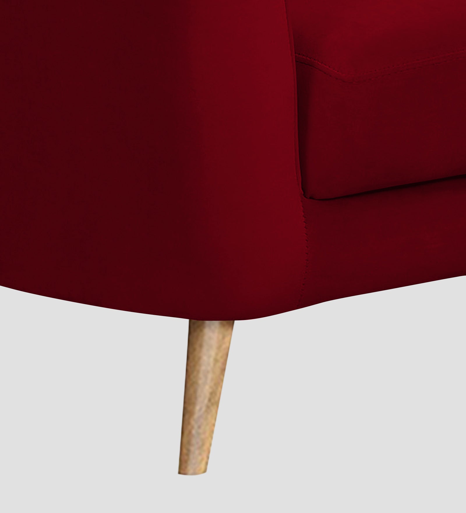 Nancy Velvet 1 Seater Sofa in Cherry Red Colour