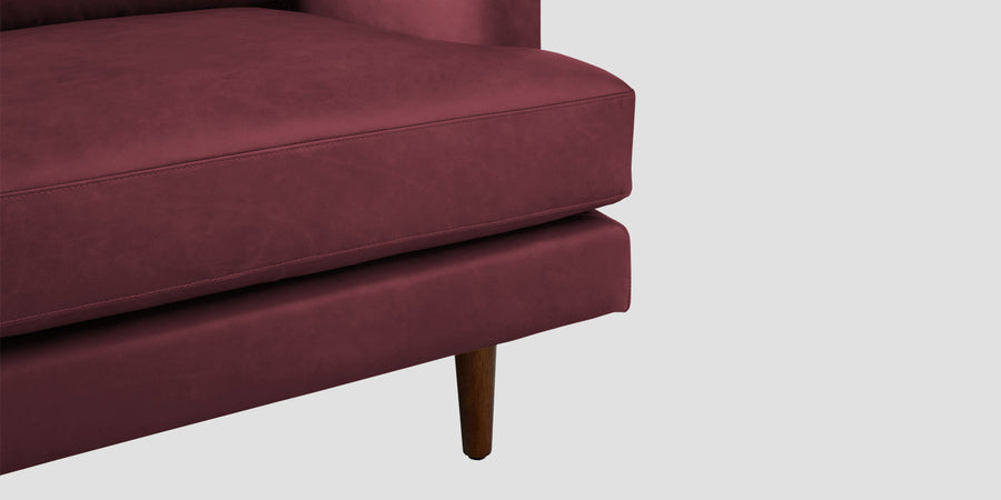 Sterio Leatherette 3 Seater Sofa In Burgundy Maroon Colour - Febonic Living