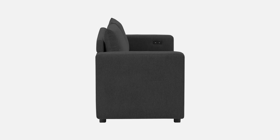 Roman Fabric 3 Seater Foldable Sofa Cum Bed In Charcoal Grey Colour With Usb Port - Febonic Living